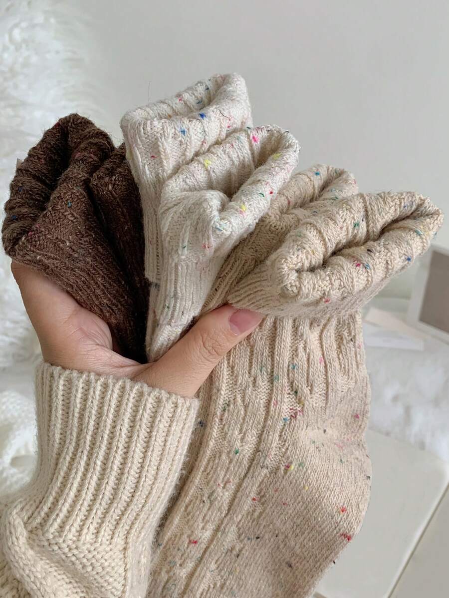 3 Pairs of Neutral Wool Socks