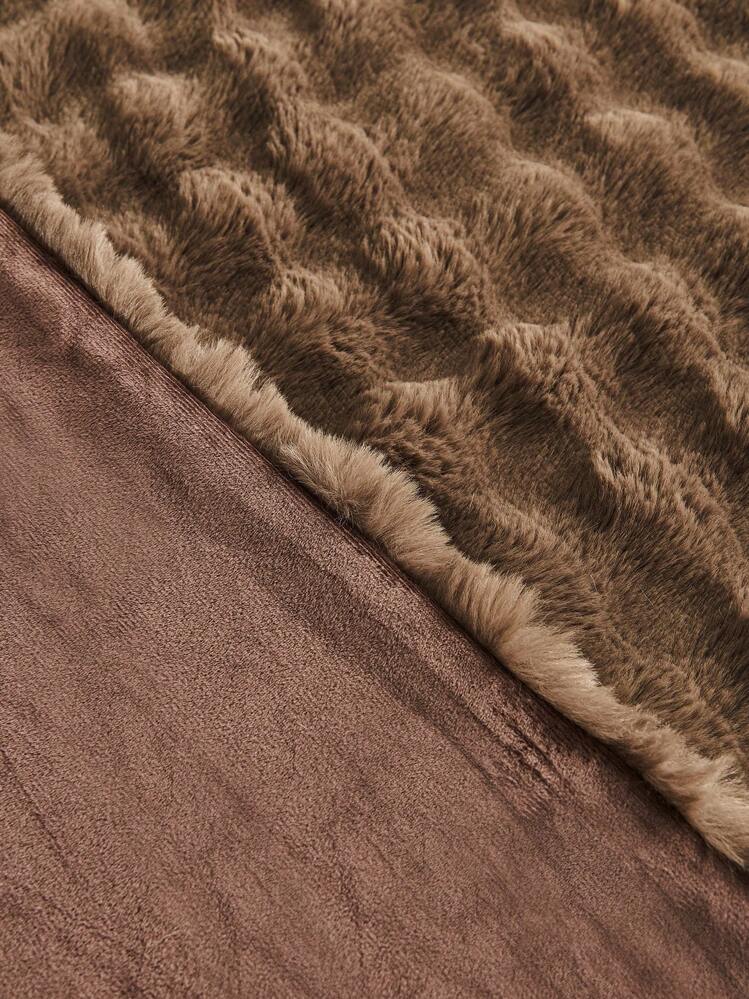 Coffee Brown Rabbit Fur Plush Blanket
