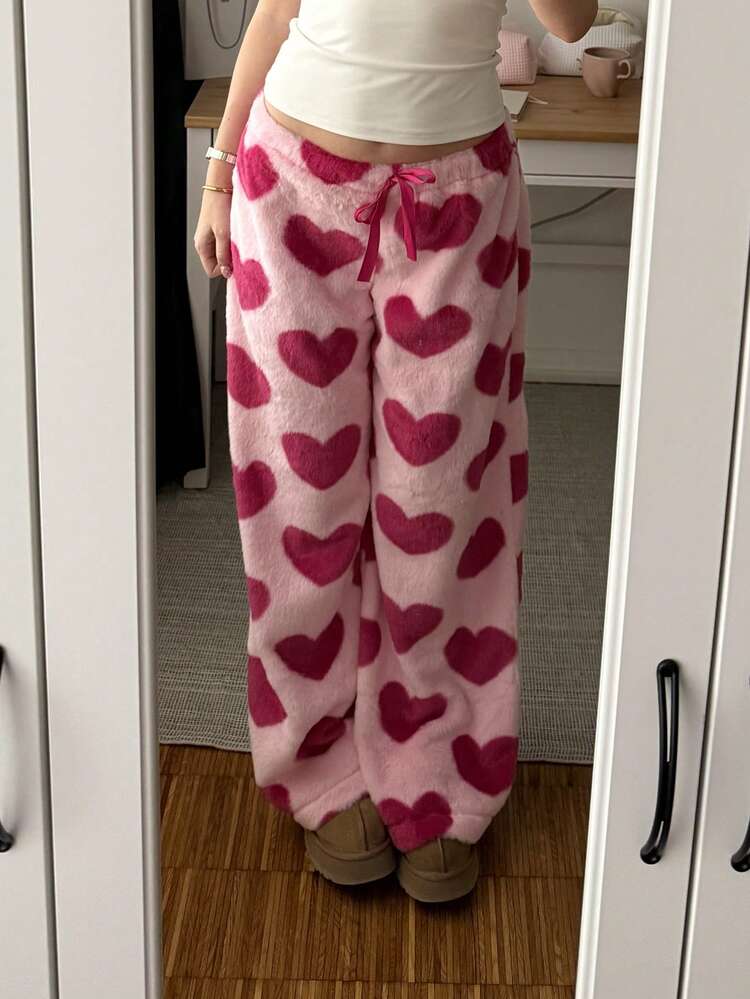 Pink Heart Fleece Pants