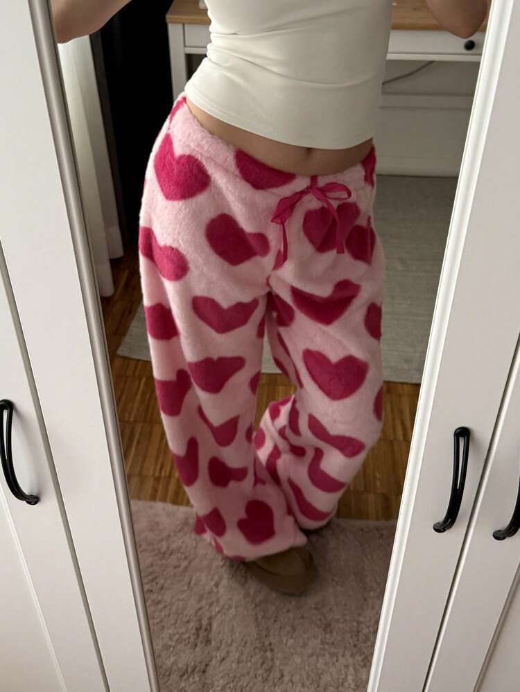 Pink Heart Fleece Pants