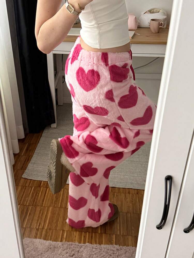 Pink Heart Fleece Pants