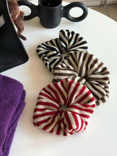 Striped Knitted Scrunchie