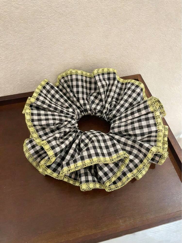 Layered Gingham Scrunchie