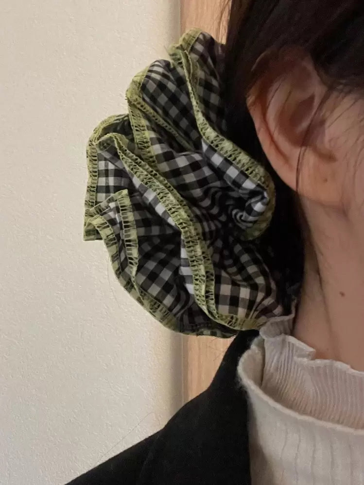 Layered Gingham Scrunchie