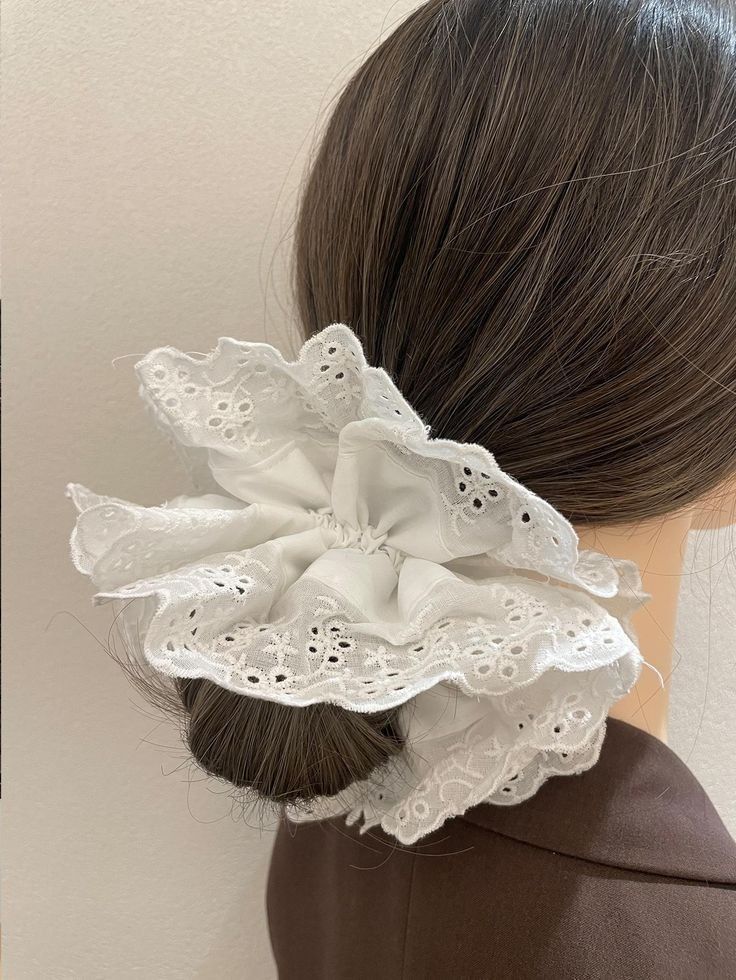 White Lace Layered Scrunchie